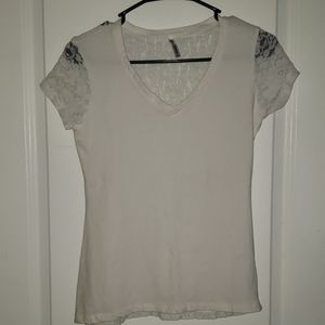 White shirt w/ lace back
